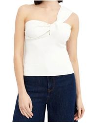 P.A.R.O.S.H. - Knot-Detail One-Shoulder Blouse - Lyst