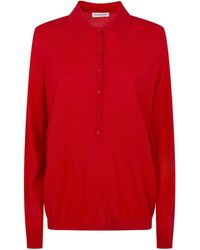 Frankie Shop - Tala Knit V-Neck Polo Shirt - Lyst