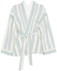 forte_forte - Striped Wrap Jacket - Lyst