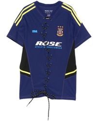 Martine Rose - Lace-Up Logo-Print T-Shirt - Lyst