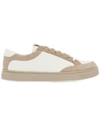 Emporio Armani - Suede-Panel Sneakers - Lyst