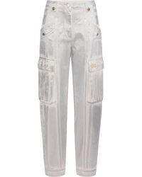 Elisabetta Franchi - Wide Leg Cargo Jeans - Lyst