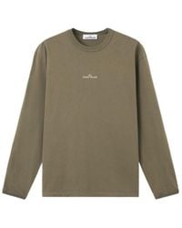 Stone Island - Regular-Fit Long-Sleeve T-Shirt With Blurred Compass Print - Lyst