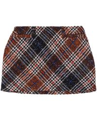 Missoni - Checked Tweed Mini Skirt - Lyst