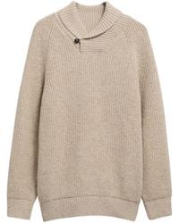 Barbour - Shawl Collar Chunky Knit Sweater - Lyst