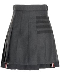 Thom Browne - 4 Bar Striped Pleated Mini Skirt - Lyst