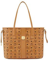 MCM - Liz Visetos Medium Double-Sided Logo Pattern Shopping Bag - Lyst