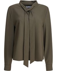 Self-Portrait - Twill Pussy Bow Blouse - Lyst