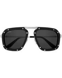 Cartier - Geometric Frame Sunglasses - Lyst