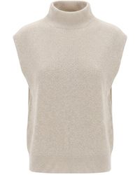 Peserico - Ribbed High-Neck Jumper - Lyst
