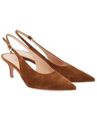 Gianvito Rossi - Solid Suede Slingback Pumps - Lyst