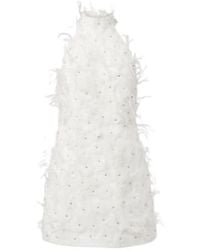 Rebecca Vallance - Bridal Meha Feather-Trimmed Minidress - Lyst