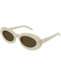 Saint Laurent - Eyewear Oval Frame Sunglasses - Lyst