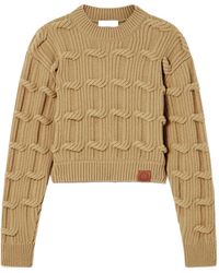 Stella McCartney - Falabella Cable-Knit Crewneck Jumper - Lyst