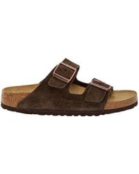 Birkenstock - Arizona Brushed Suede Sliders - Lyst