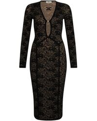 Elisabetta Franchi - Lace Cut-Out Midi Dress - Lyst