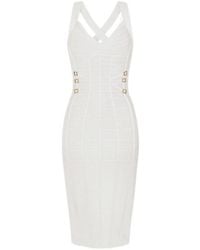 Elisabetta Franchi - 3D Knit Pencil Midi Dress - Lyst