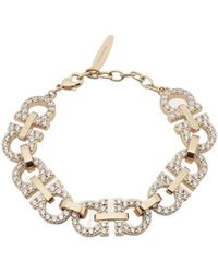 Ferragamo - Crystal Embellished Gancini Bracelet - Lyst