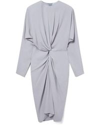 Stella McCartney - Satin Draped-Front Midi Dress - Lyst