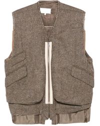 Maison Margiela - Pocket-Detail Frayed-Edge Gilet - Lyst