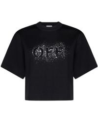 Off-White c/o Virgil Abloh - Logo Printed Crewneck T-Shirt - Lyst