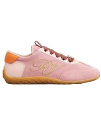 Roger Vivier - Logo-Engraved Lace-Up Sneakers - Lyst