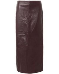 St. Agni - Paneled Leather Maxi Skirt - Lyst