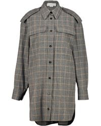 Stella McCartney - Checked Mini Shirt Dress - Lyst