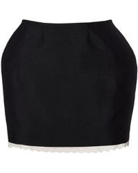 Magda Butrym - Lace-Trimmed Wool And Mohair Miniskirt - Lyst