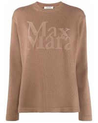 Max Mara - Logo Details Knitted Pullover - Lyst