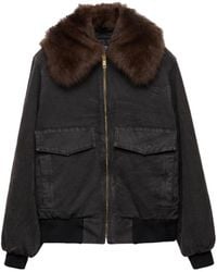 Prada - Fur-Collar Blouson Jacket - Lyst