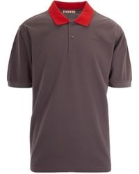 Marni - Contrast-Collar Piqué Polo Shirt - Lyst