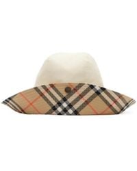 Burberry - Check Brim Tropical Gabardine Hat - Lyst