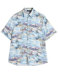 7 For All Mankind - Patterned Short Sleeve Shirt - Lyst