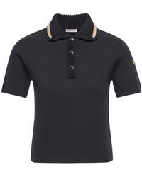 Moncler - Cotton Knit Polo Shirt - Lyst