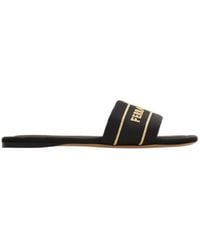 Ferragamo - Ferragamo Logo Embroidered Slides - Lyst