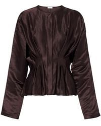 JOSEPH - Erin Pleated Linen And Silk Blouse - Lyst