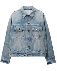 Alexander Wang - Logo Distressed Button-Up Jacket - Lyst