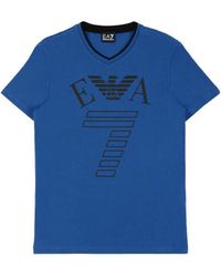 EA7 - Logo T-Shirt With Round Neck - Lyst