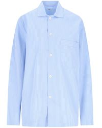 Tekla - Long Sleeved Pinstriped Poplin Pajama Shirt - Lyst