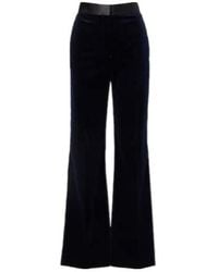 Victoria Beckham - Satin-Trimmed Velvet Wide-Leg Pants - Lyst