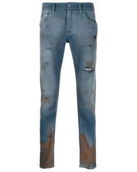 Dolce & Gabbana - Distressed Straight-Leg Jeans - Lyst