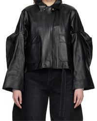 Sacai - Leather Short Jacket - Lyst
