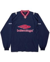 Balenciaga - 3B Football Long Sleeve V-Neck T-Shirt - Lyst