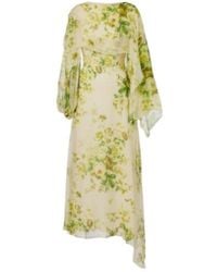 Erdem - Draped Floral Silk Creponne Midi Dress - Lyst