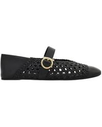 Ferragamo - Gancini Buckle Ballet Flat - Lyst
