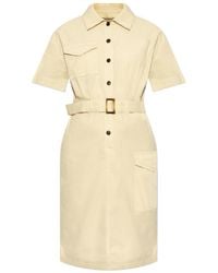 Woolrich - Button Detailed Belted Dress - Lyst