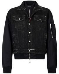DSquared² - Aviator Hybrid Jean Jacket - Lyst
