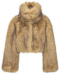 ROTATE BIRGER CHRISTENSEN - Cropped Faux Fur Coat - Lyst