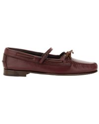 Hereu - Mary Jane Bow-Detail Loafers - Lyst